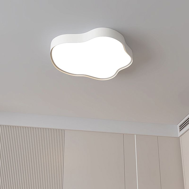White Ceiling Light Fixture Nordic Metal LED Flush Mount for Bedroom
