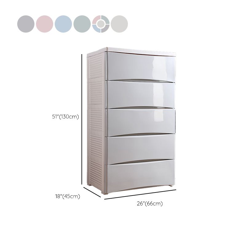Plastic Polished Finish Storage Cabinet Contemporary Cabinet with Drawers