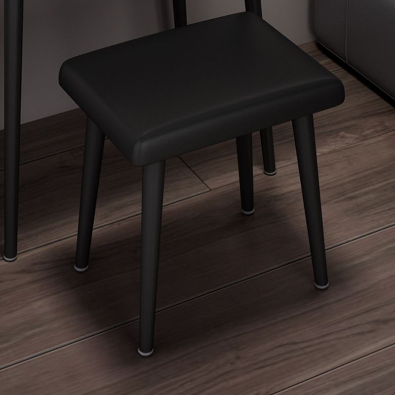 Two Piece Modern Mirrored Vanity Set Black/Grey Engineered Wood Dresser