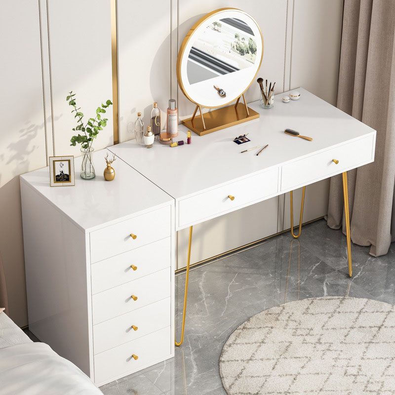 Contemporary Chest Vertical White Wooden Lingerie Chest with Drawer