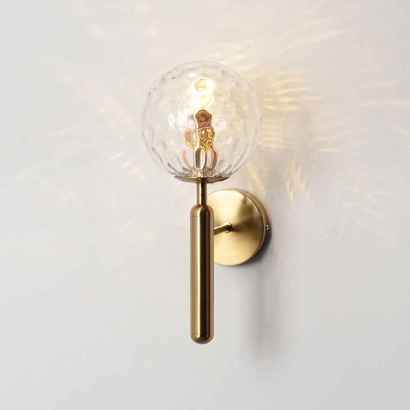 Gold Glass Wall Light Contemporary Global 1-light Wall Sconce for Bedroom