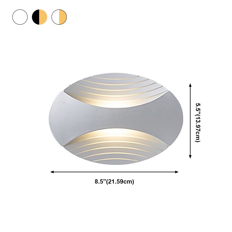 Moderner Stil ovaler Wandmontage Lampe Metall 2 Leuchten Wandmontierte Beleuchtung