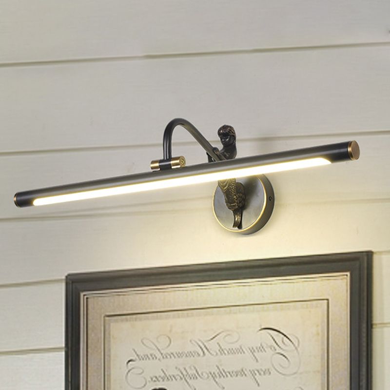 Éclairage de vanité linéaire en laiton / noir avec application murale métallique à LED moderne, 14 "/ 18" W