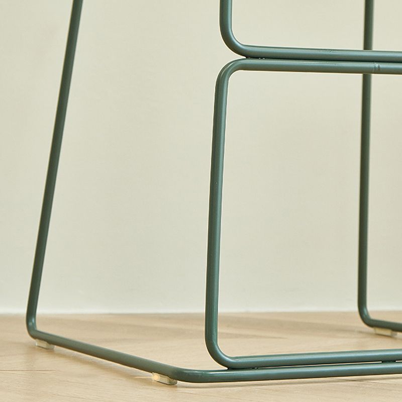 Nordic Style Indoor Backrest Counter High Stool with Metal Base