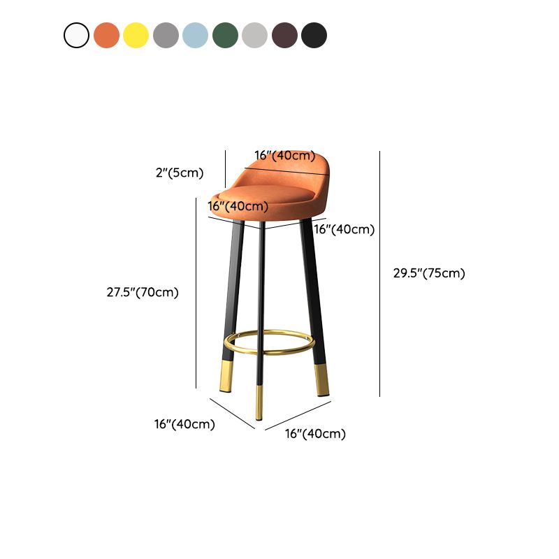 Modern Style Round Seat Barstool Pu Leather Counter Bar Stool with Metal Legs