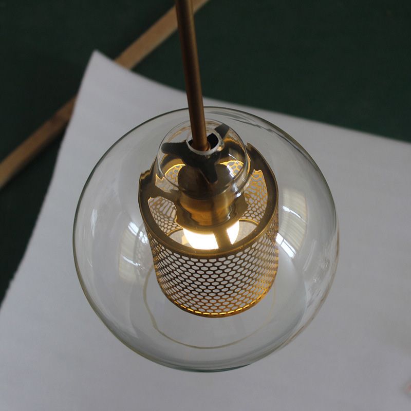 Glasschattierter Lichtkit zeitgenössischer Stil Bronze Anhänger Beleuchtung