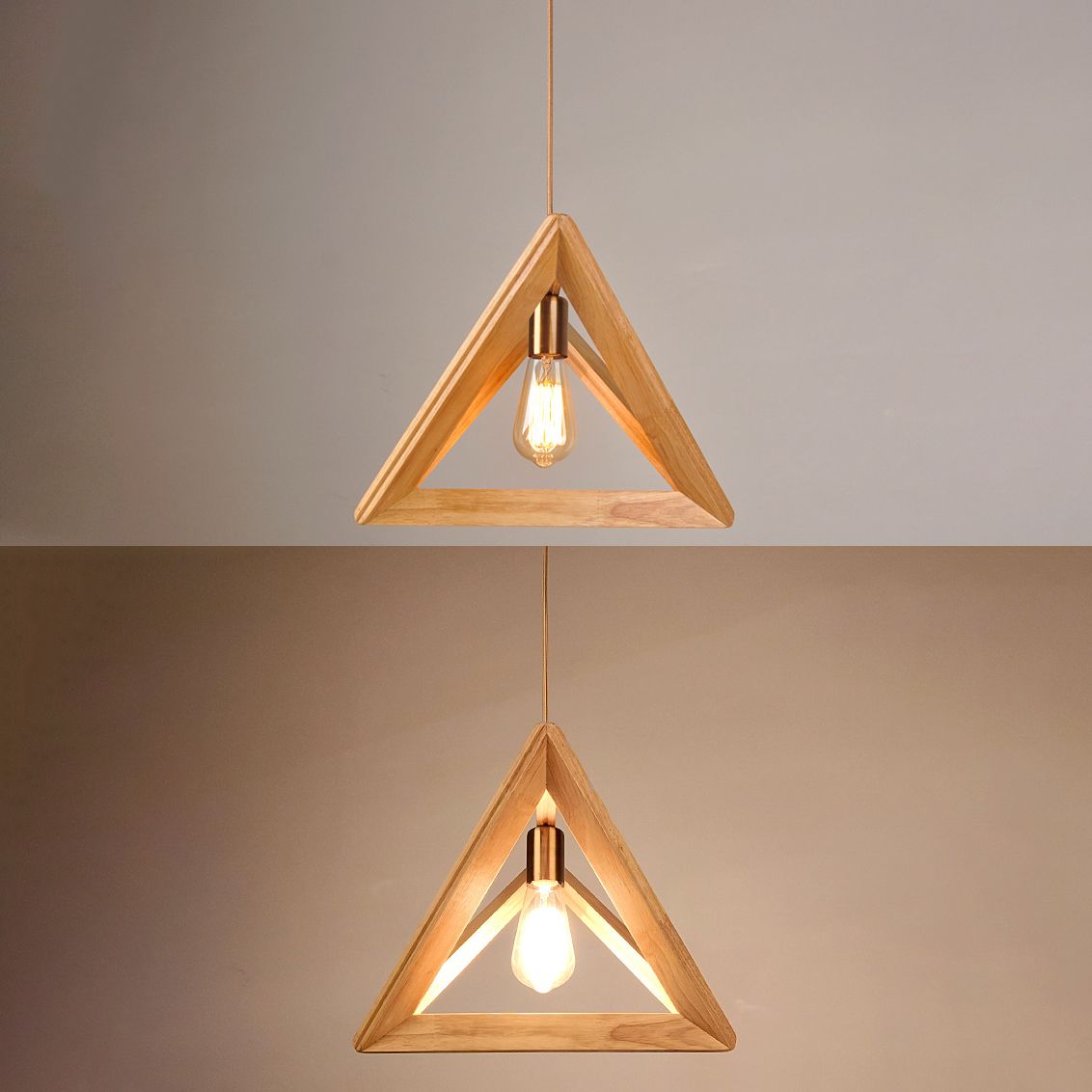 One Head Modern Wood Frame Pendant Light Bedroom Living Room Dining Room Pendant