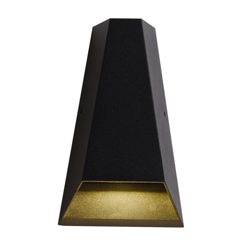 Triangle Patio LED Wall Light Aluminum Simple Style Flush Mount Wall Sconce in Black, Warm/White Light