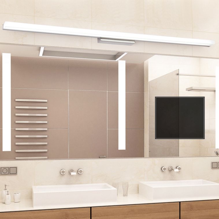 Linear Vanity Mirror Light Modern Style LED Acrylic Sconce Light Fixture with Stainless Steel Base