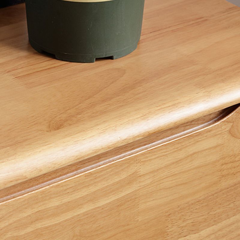 Contemporary Rubber Wood Storage Chest Home Chest with Drawers