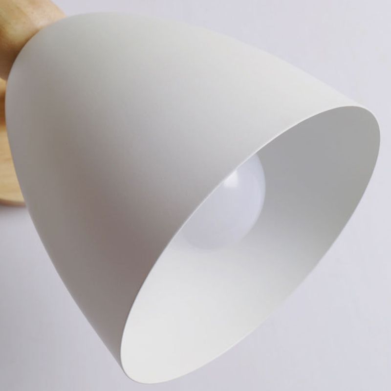 Macaron Style Cone Shape Wall Light Metal 1 Light Sconces in Black for Bedroom