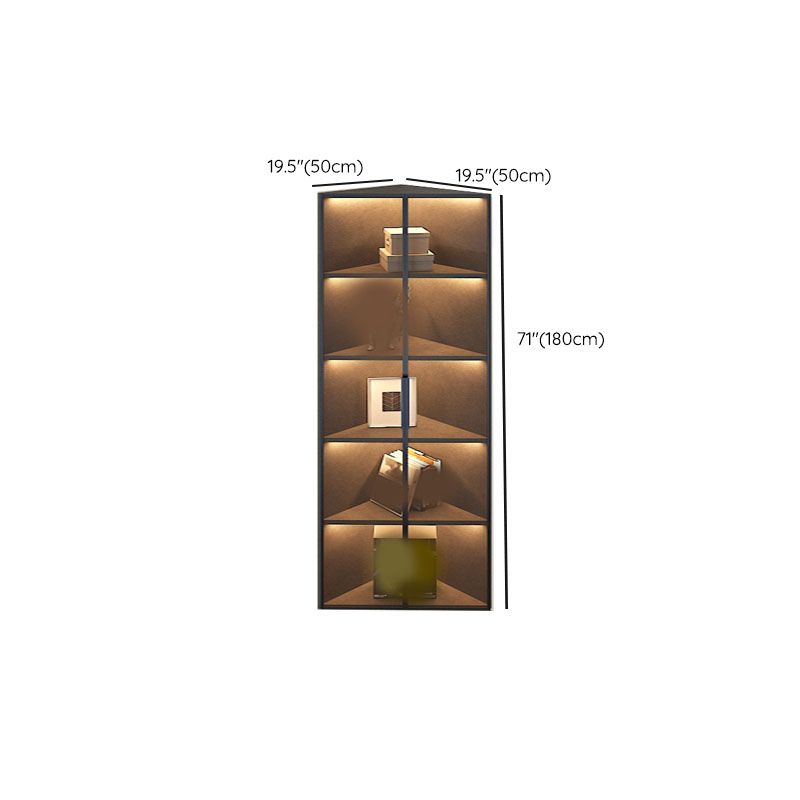 Corner Glass Paned Wood No Distressing Contemporary Accent Cabinet