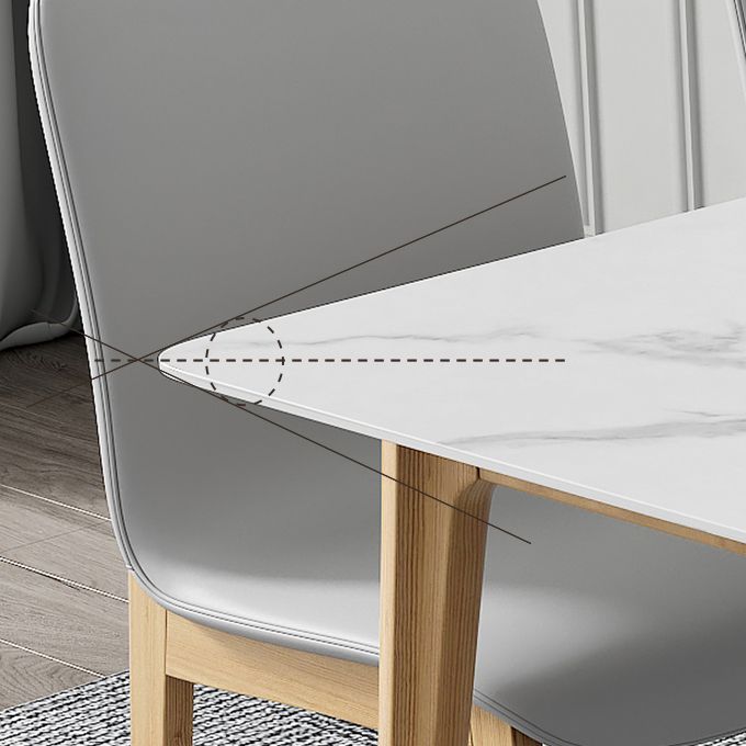 Rectangle 4 Legs Luxury Table Fixed Table with Sintered Stone