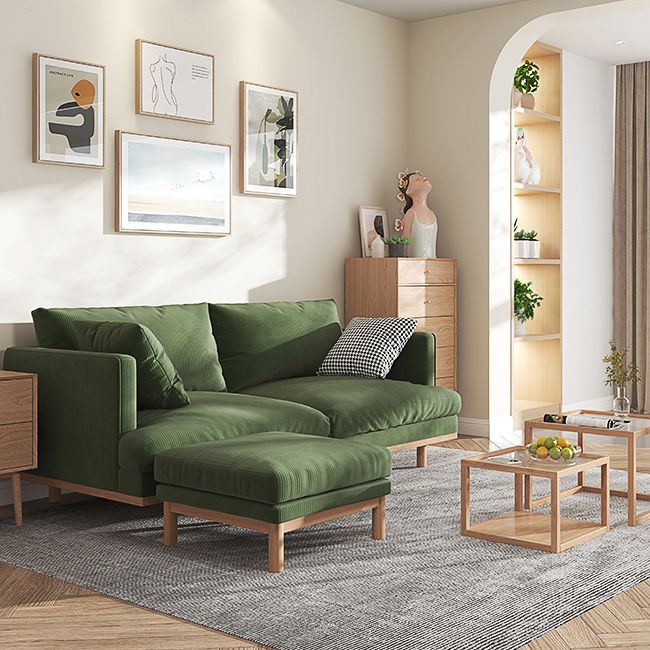 Modern Style Polyester Sofa Recessed Arm Tight Back Settee for Living Room