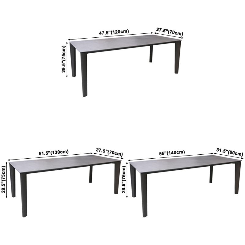 Modern Style Home Sintered Stone Dining Table Rectangular Shape Table with Ash Wood 4 Legs Base