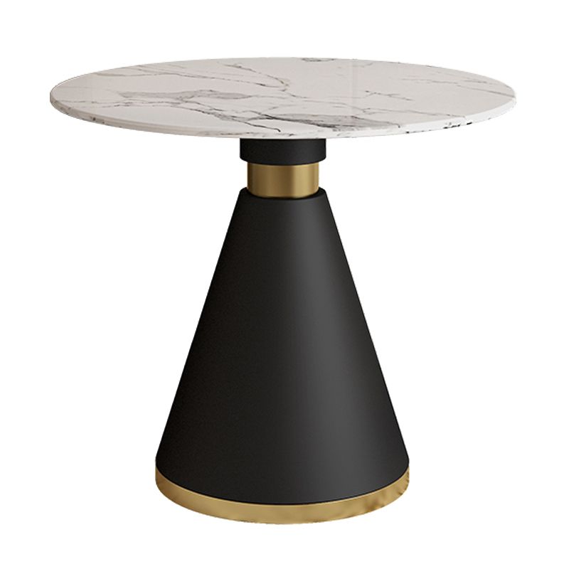 Simplicity Style Sintered Stone Dining Table Single Pedestal Base Round Table for Home