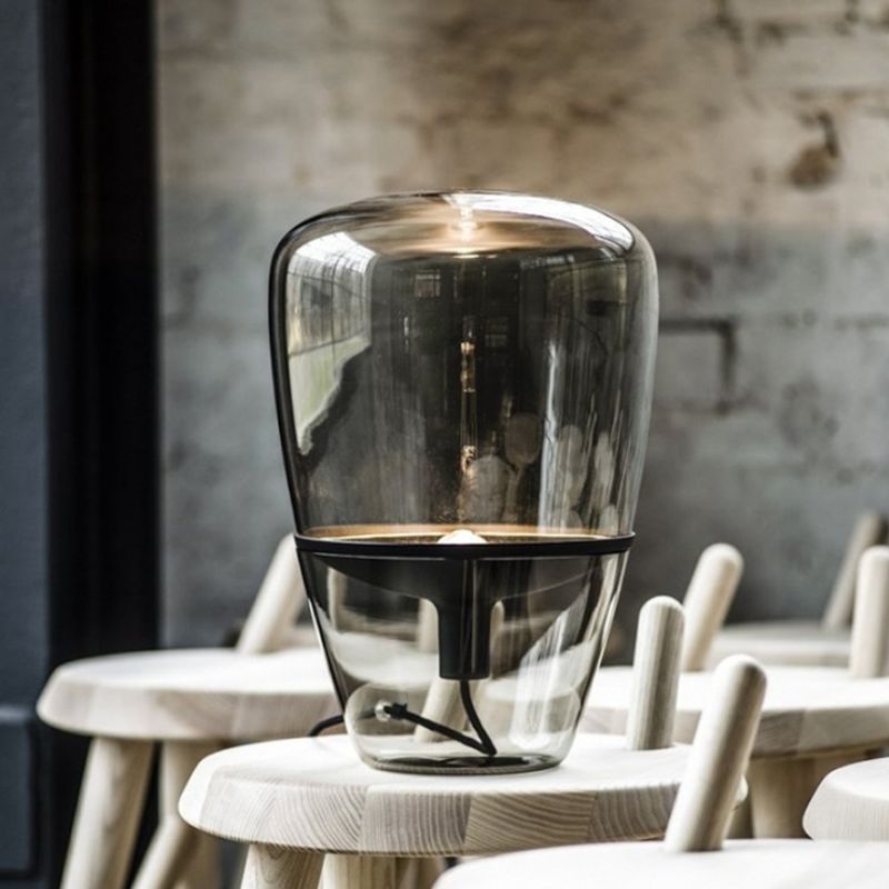 Glass Geometric Shape Table Lamp Modern Style 1 Light Table Lamp Fixtures