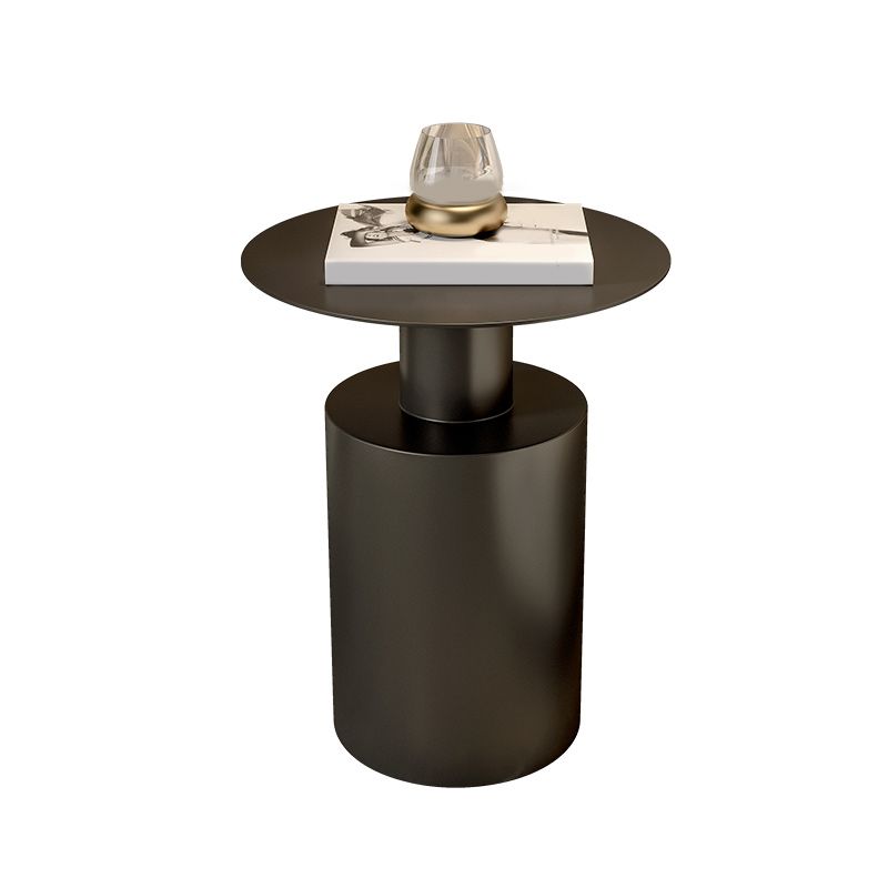 Mid-Century 19.7" Tall Pedestal End Table Round Metal Side Table