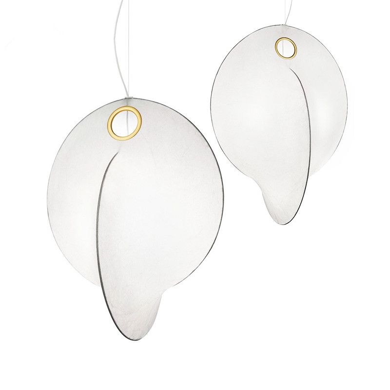 White 1-Light Nordic Designer Hanging Lamp Kit Geometric Silk Pendant for Study Room