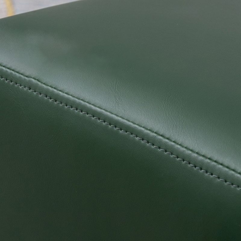 Contemporary Pouf Ottoman Faux Leather Upholstered Solid Color Ottoman