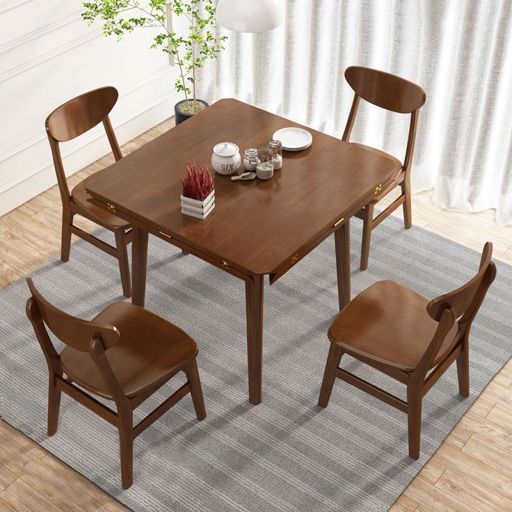 Rubberwood Dining Table Drop-Leaf Dinner Table for Dining Room