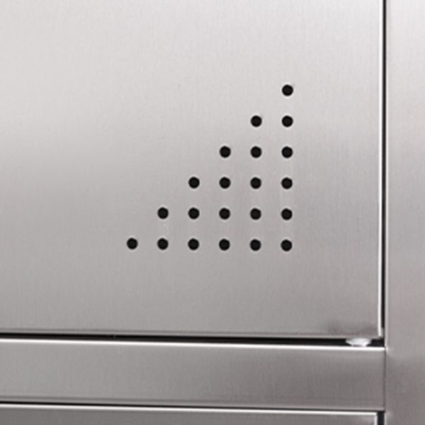 Contemporary Steel Indoor Cabinet Silver Storage Cabinet with Hinged Doors