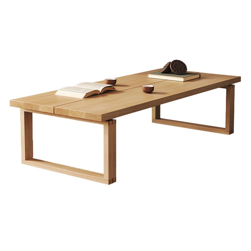 Sled Natural Coffee Table Set Rectangle Solid Wood Coffee Table