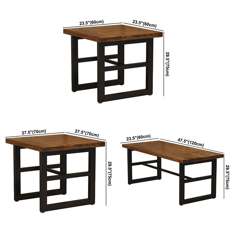 Industrial Dining Table Pine Solid Wood Table with Black Trestle Base for Dining Room