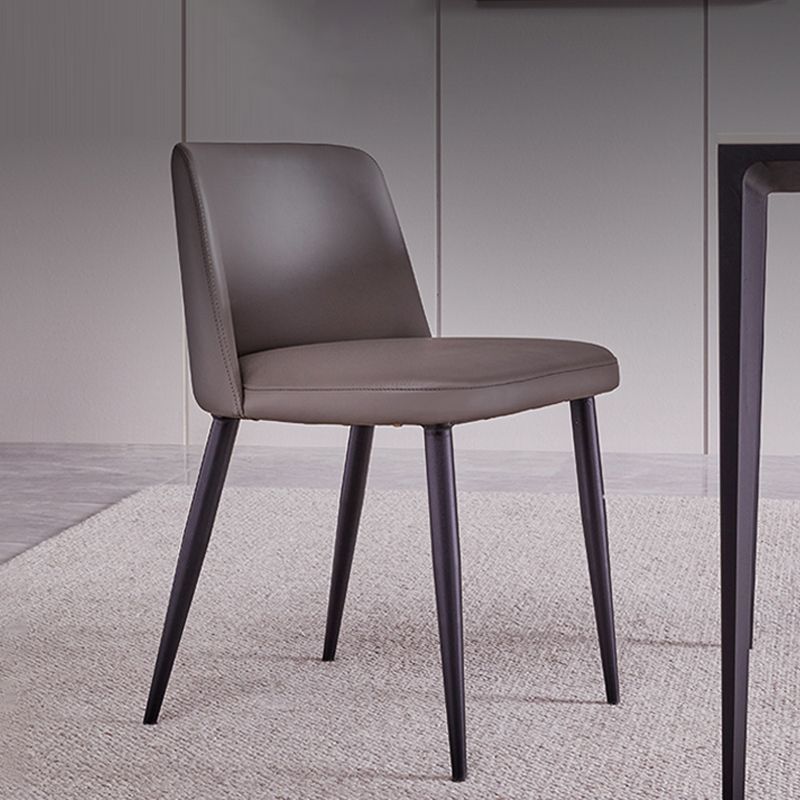 Contemporary Kitchen Chairs Armless Side Side Chair with Metal Legs
