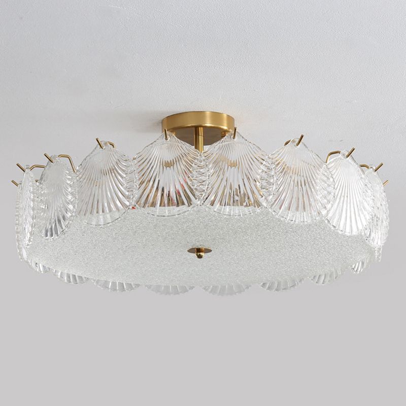 Glass Flush Mount Light Modern Minimalist Lush Mount Ceiling Light for Living Room