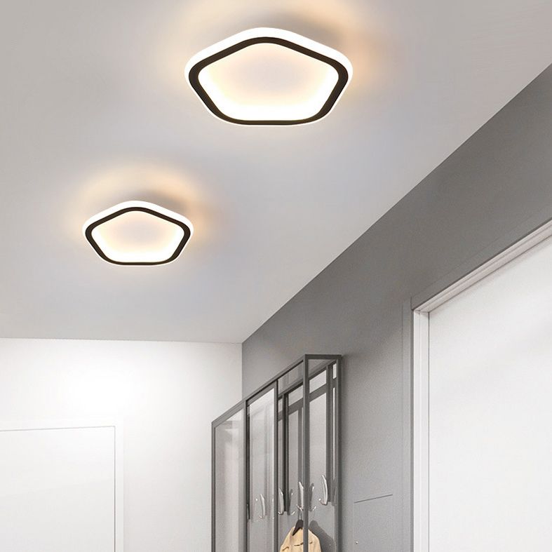 Geometric LED Ceiling Fixture Simple Concise Metal Flush Mount Lighting for Corridor Porch