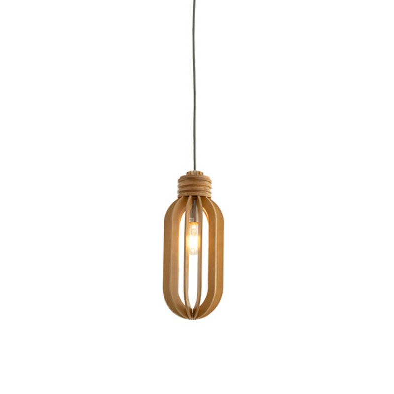 Pendulum a pendolo a gabbia in legno moderno ciondolo sospeso in legno per sala da pranzo