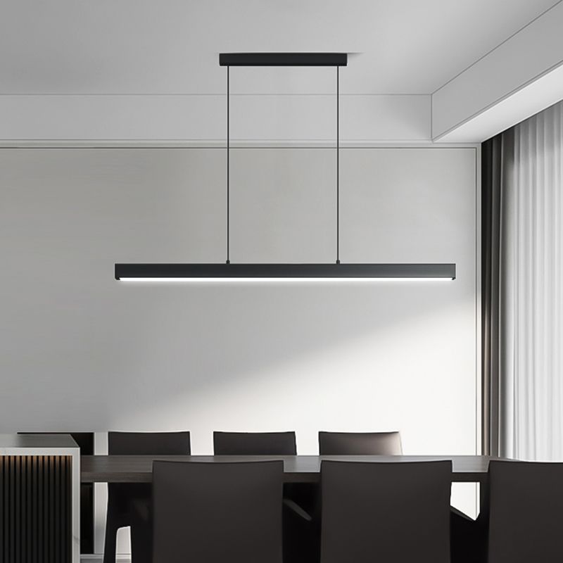 Nordic Simple Island Light Fixture Rectangle LED Dining Room Pendant Light