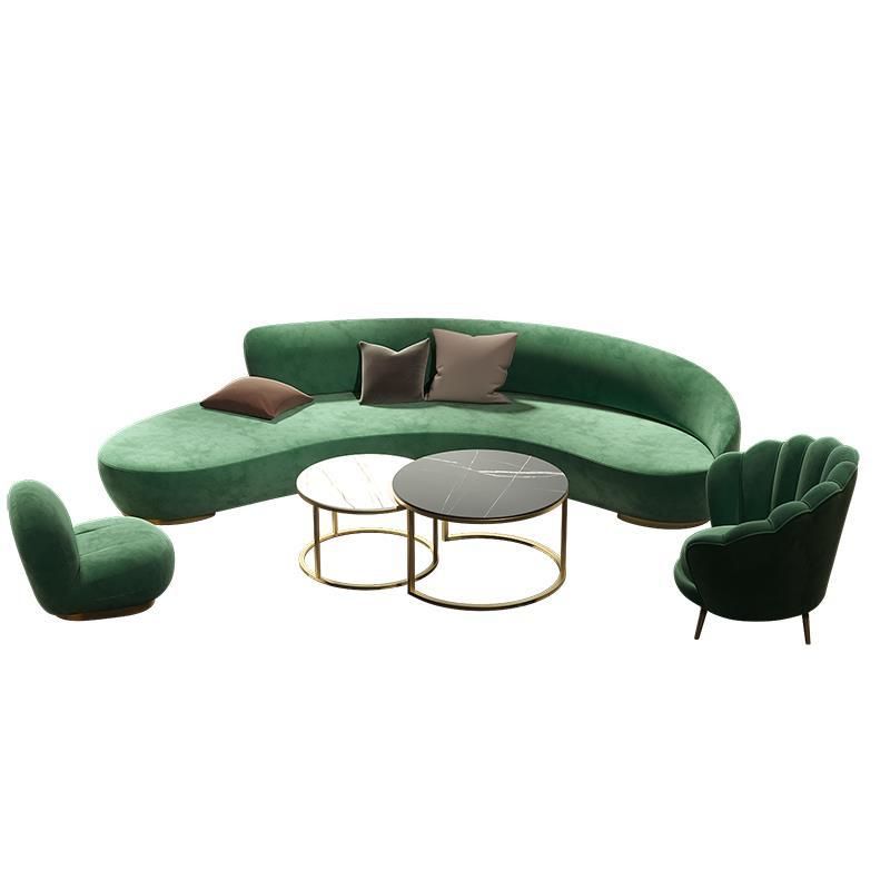 Modern Solid Color Sofa Tight Back Curved Loveseat for Living Room
