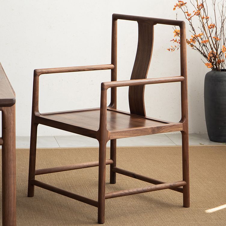 Traditional Style Dining Chair Solid Wood Arm High Back Chair for Home