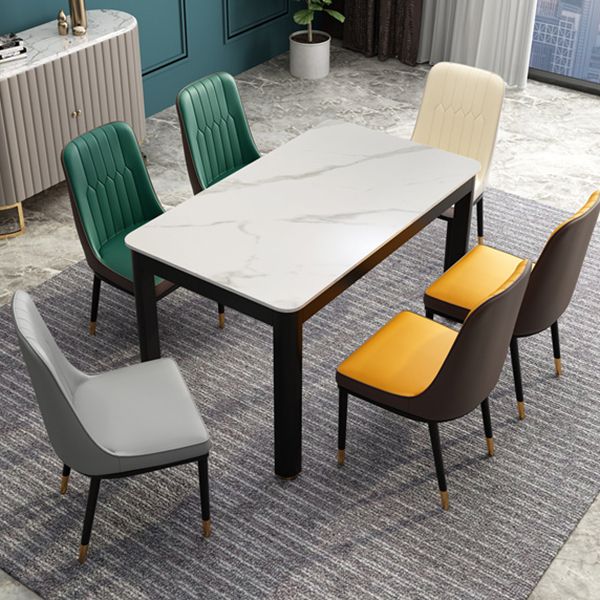 Dining Room Industrial Dinner Table 4 Legs Rectangle Dining Table