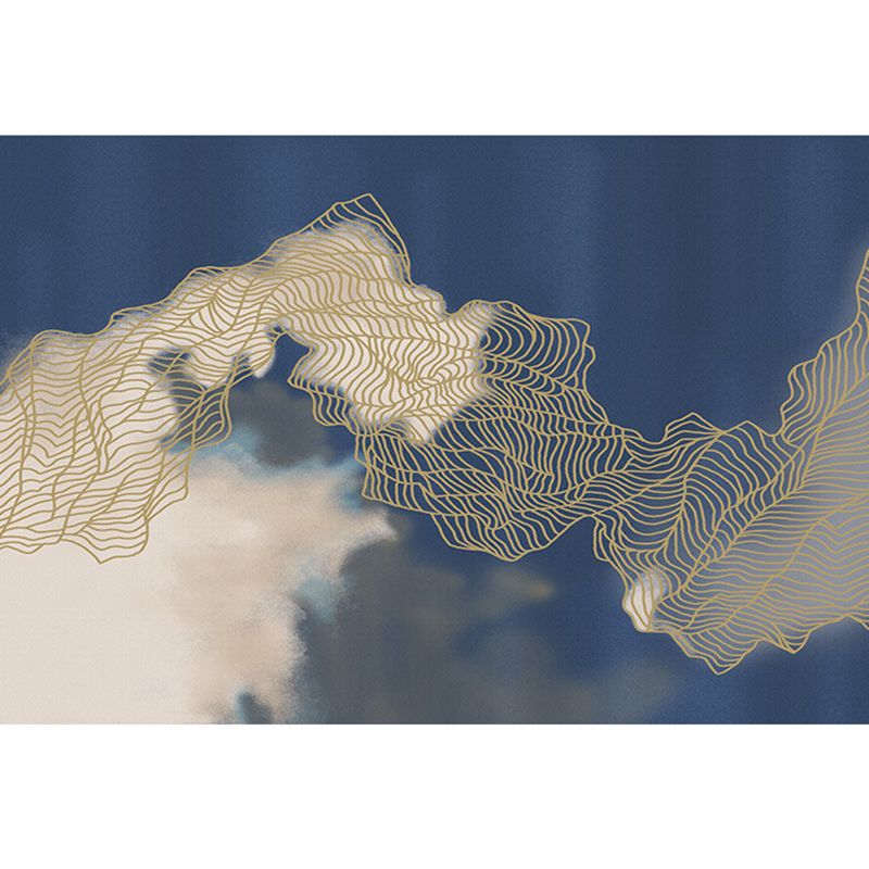 Simplicity Abstract Line Print Rug Multi Color Polypropylene Rug Anti-Slip Backing Stain Resistant Pet Friendly Area Carpet for Room