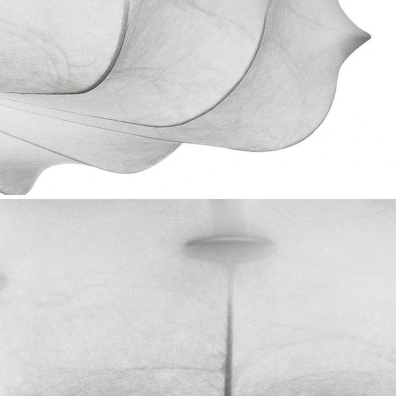 Pendante blanche en soie dans le style de luxe moderne du style de luxe à tambour en fer punaid pour les espaces intérieurs