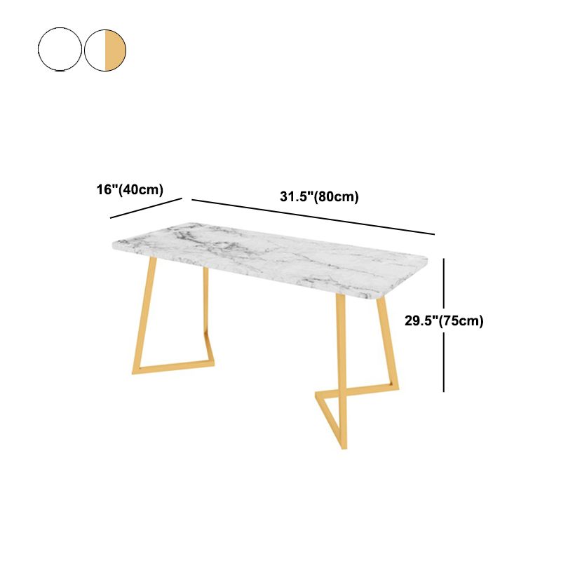 Glam Style Office Desk Artificial Marble Study Room and Office Writing Desk