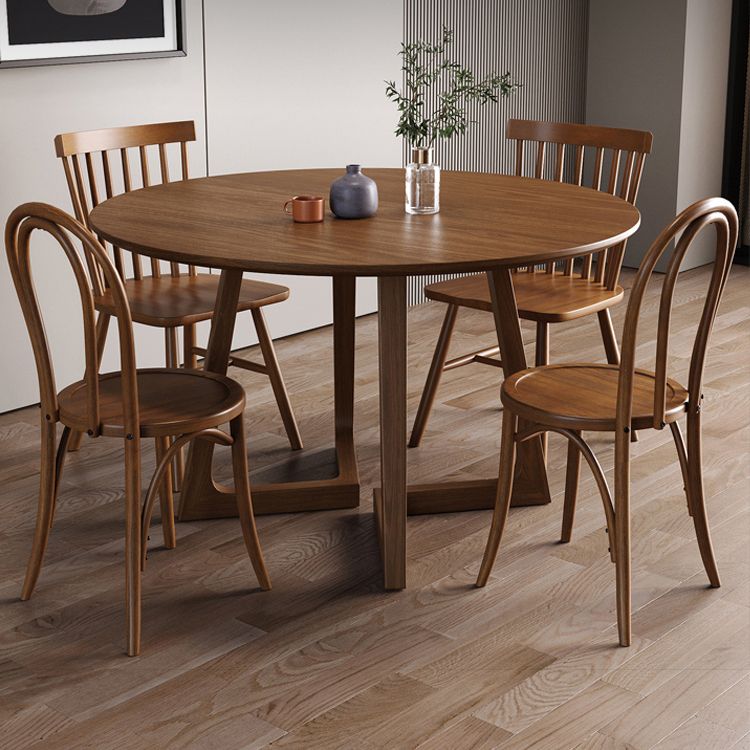 Dining Room Dinner Table Round Wood Top Kitchen Dining Table