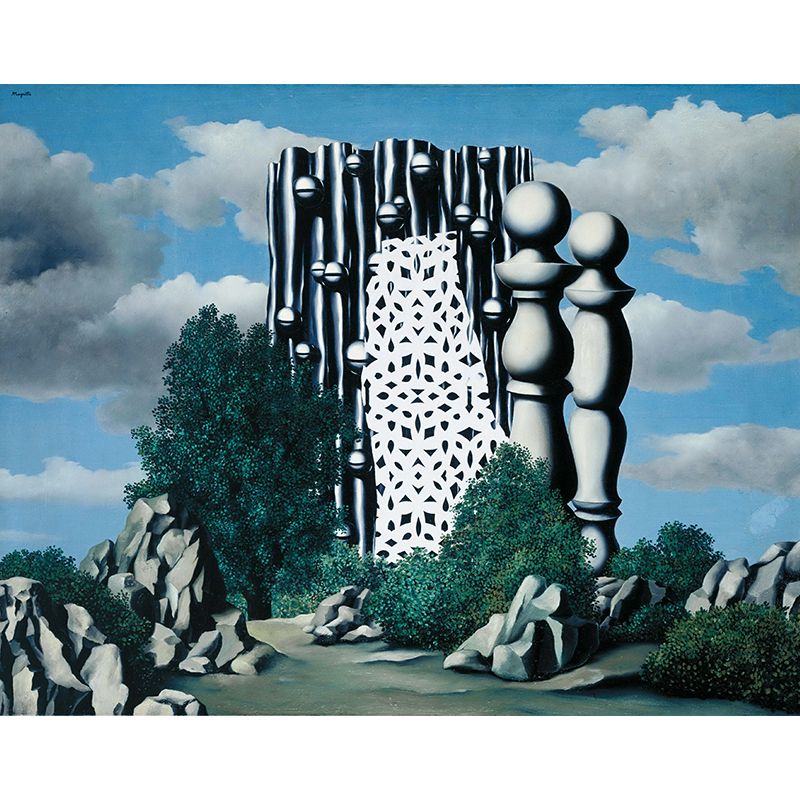 Surrealism Construction Wallpaper Murals in Grey-Blue Moisture Resistant Wall Art for Home