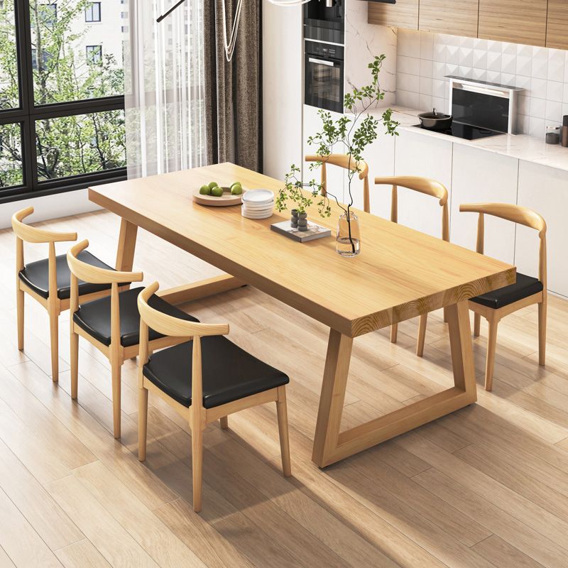 Modern Dining Set 1/2/4/5/7 Pieces Rectangle Pine Wood Dining Table for Dining Room