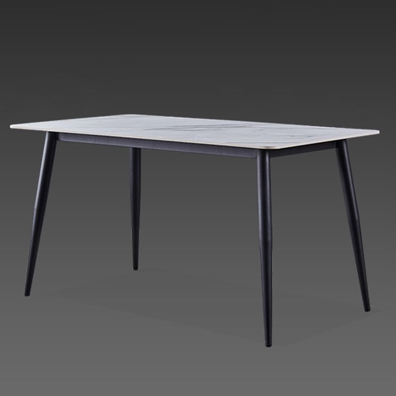 Mesa de comedor rectangular Estilo industrial 4 patas Base Mesa de piedra sinterizada para el hogar
