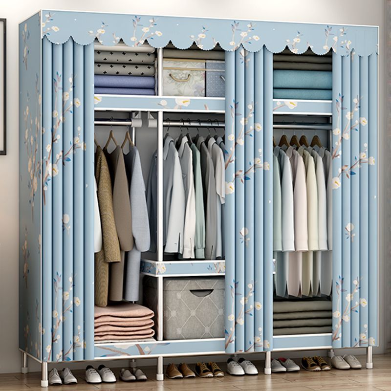 Modern Style Bedroom Wardrobe Metal Wardrobe Closet with Shelves
