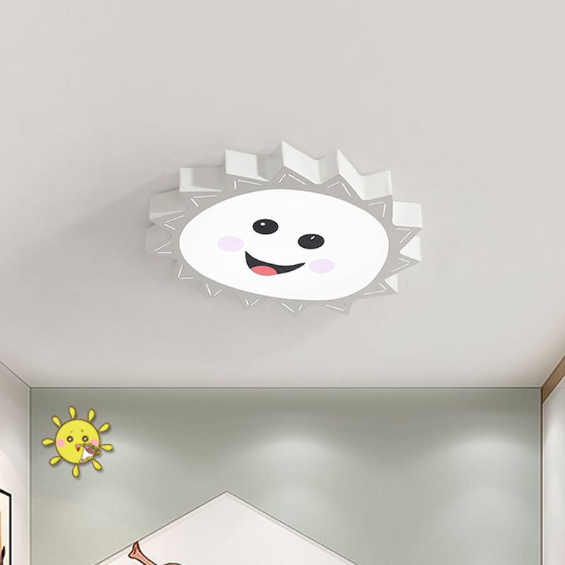 Modern Sun/Unicorn Acrylic Ceiling Lighting Fixture Led Flush Mount Light in White for Bedroom