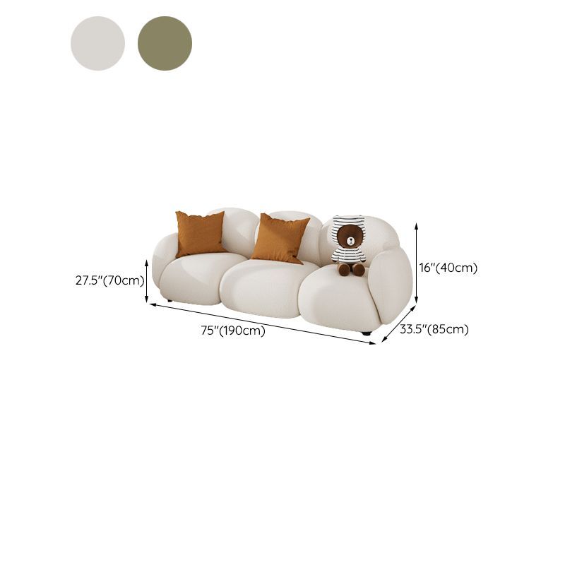 Contemporary Square Arm Sofa with Pillows Seating in Green and Beige