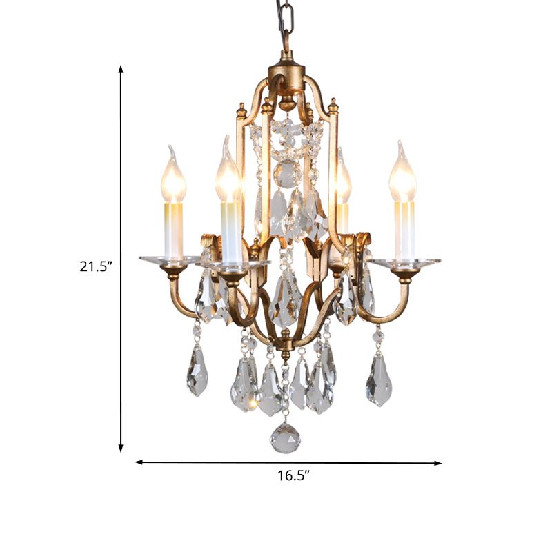 Boule à facettes Fouet-bronze plafond lustre conception de bougies 4-Bulb Classic Suspension Pendant Light