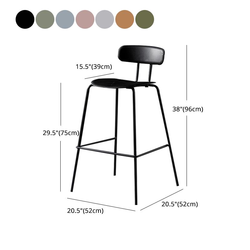 Moderne Plastiksitze Barstool Metal 4 -Legs Barhocker für Innenräume, 2 -Set von 2
