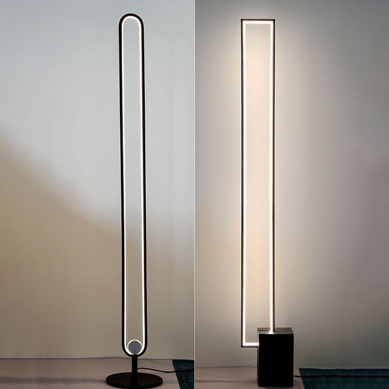 Forma geométrica Luz de piso de metal Estilo moderno 1 Luz de luz de luz en negro