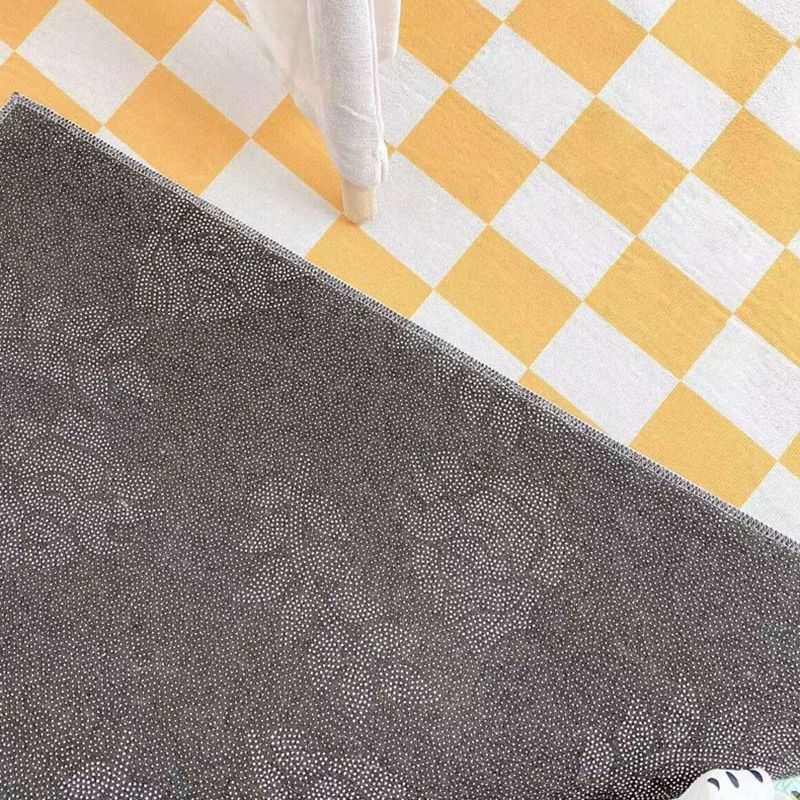 Solid Color Home Decoration Carpet Simplicity Checkered Area Rug Polyester with Non-Slip Backing Rug